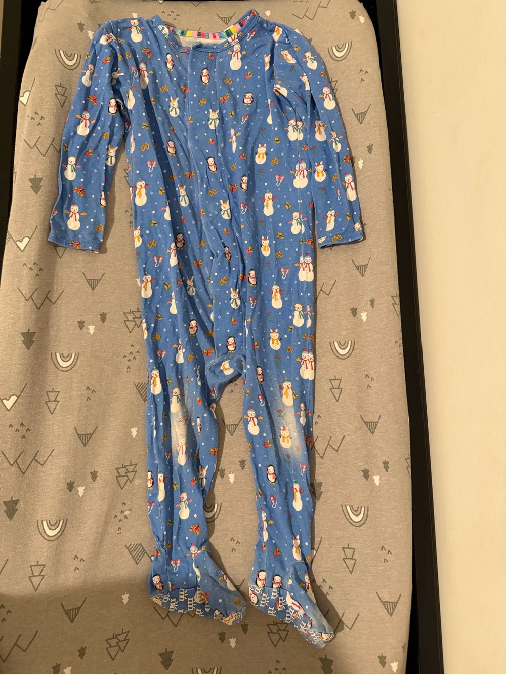 Magnetic Me Blue Snowman Footed One-Piece